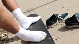 Xander Beckett - Blonde Skater Takes His Shoes Off