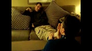 Collared Sub Worships Dirty Socks in Humiliating Foot Session