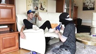 Twink Foot Domination: Young Top Makes His Friend Submit