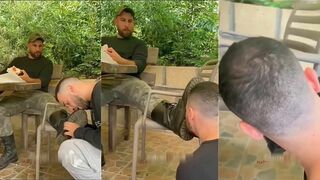 Soldier Boot Worship: Licking and Sniffing Dirty Combat Gear