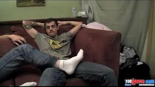 Two Skater Guys Chill and Worship Each Other’s Feet